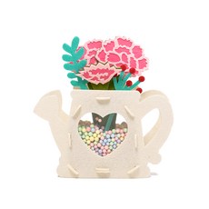 minhwashop 毛氈泡棉球春季花盆DIY套組 康乃馨 RDOFB0432, 10套, 混合色