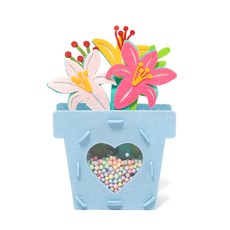 Minhwa Shop 毛氈泡沫球彈簧花盆製作套件百合 RDOFB0431, 10套, 混色