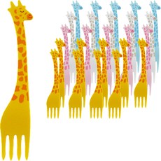 長頸鹿叉子 24入, 24個, 混合顏色