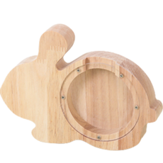 Onmaker 透明木室內裝飾小豬存錢罐大兔子, 單色, 1個