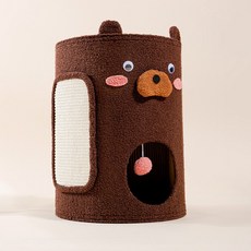 Curuspet 貓咪躲貓貓屋 貓抓板 小熊貓跳台 2層, 1個, 混合顏色