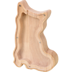 Onmaker 透明木室內裝飾存錢罐貓 2, 單色, 1個