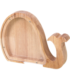 Onmaker 透明木室內裝飾小豬存錢罐鯨魚, 單色, 1個