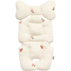 moms nature 絎縫透氣網眼嬰兒推車內墊, 1個, 莫娜