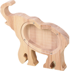 온메이커 투명 나무 인테리어 장식 저금통 코끼리, 1개