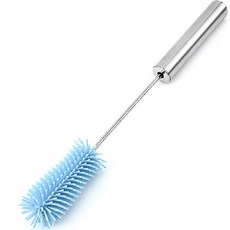 藍桶半自動旋轉嬰兒奶瓶刷水瓶刷不倒翁刷, 天藍色, 1個