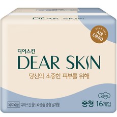 디어스킨 에어엠보 울트라 슬림 생리대 날개형, 중형, 16개입, 1개