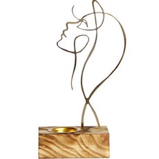 P31 女性臉部線條線香座, 金色