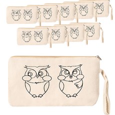 minhwashop DIY鉛筆盒收納袋 UDPFB00, 10個, 貓頭鷹(UDPFB0023)