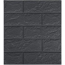 P31 3D立體磁磚壁貼, 1個, 黑色