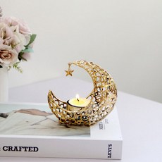 Rasmus 奢華金屬月亮燭台, 金色