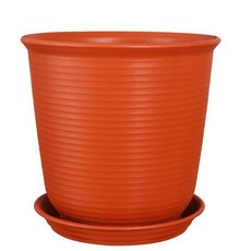 생화 플라스틱 중형 화분, 01 빨간색