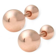 女用 14K金針 基本款 圓球耳環 MS448 2入