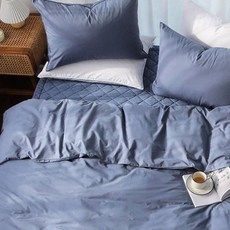 Amante 棉鈴狀絎縫被套, Ink Blue