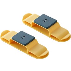 360도 멀티탭 전선 코드 정리 거치대, 옐로우, 2개