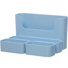 壁掛式收納隔板架 S 2入 + M + L 套組, 藍色, 1套