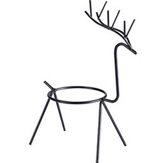 麋鹿花盆裝飾支架, 黑色