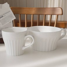 Bloom at home Flower Garden握柄麵碗 2入+馬克杯 2入, 白色, 1套