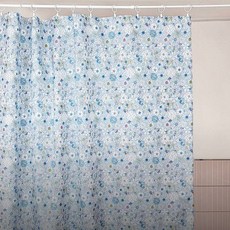 JLIFE Dalbet Flower 布料防水浴簾 + 金屬夾環 10入, 1套, 多彩(混合)顏色