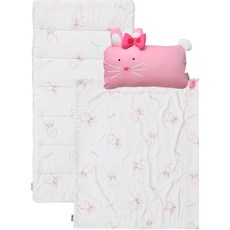 밀로앤개비 꿀잠 어린이집 낮잠이불 미니베개 미니발레리나로라 + 매쉬미니베개솜 + 패드 세트, 리틀 캐리커처 로라