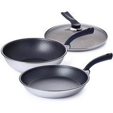 알텐바흐 인덕션 헥사 통5중 프라이팬세트 3개, 혼합색상, 프라이팬 30cm + 궁중팬 30cm + 유리 커버 30cm, 1개