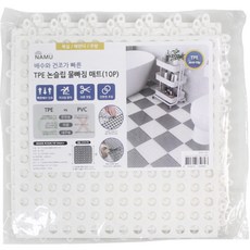 TPE防滑瀝水墊, 白色, 10個