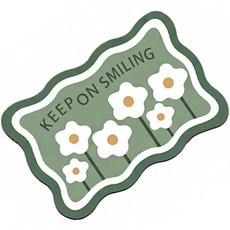 Witherhome Petit 花朵柔軟防滑地墊, 綠色, 1個