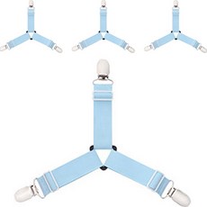 床單防滑吊帶固定夾 4入, 1個, 藍色