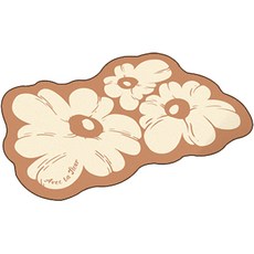 Wider Home 三朵花點綴地墊, 米色, 1個