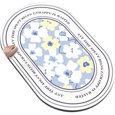 Withome 可愛花卉防滑墊, 藍色, 1個