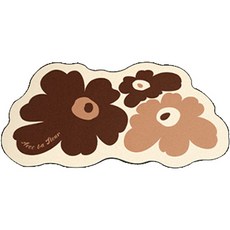 위더홈 트리플 플라워 포인트 발매트, 브라운, 1개
