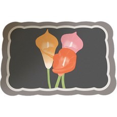 Witherhome 平面花卉點綴防滑地墊, 灰色, 1個