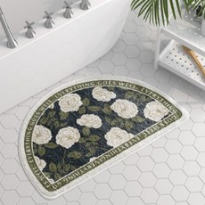 Sso&Young 美式花卉藝術浴室地墊, 半圓1