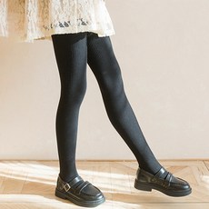 女童素色羅紋連身褲襪 Y302