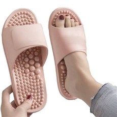 UNEL 家居粉彩色防滑排水浴室棉花糖拖鞋 2入, 淺粉色