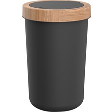 튤리 뱀부 원터치 휴지통 원형 10L, 블랙