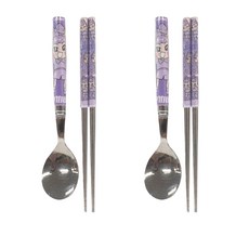 LILFANT Minjjemi 輕型真空不銹鋼初級簡單餐具組, 混色, 湯匙 2支+筷子 2雙, 1組