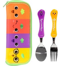 LILFANT Knippuni and Friends 波浪勺叉拉鍊盒套組, 勺子+叉子+箱子, 混色