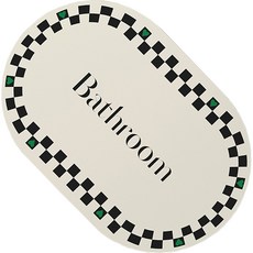 浴室廁所格紋矽膠地墊 40 x 60 cm, 1個, 黑色