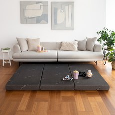 그랜레스트 발칸 3단 접이식 메모리폼 토퍼, 블랙, 10cm