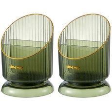 홈블리데이 금테라인 포인트 립스틱 브러쉬 보관함, 그린, 2개