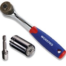 워크프로 슈퍼패스트 라쳇 핸들 렌치 + 만능 스마트 그립 WP271013, 1세트
