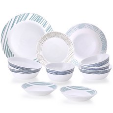 Corelle Brands 康寧餐具 Pyrex 奶白玻璃3人份餐具組12件組, 餐具6種, 幾何圖形