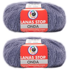 Yarna Lanas Onda 馬海毛編織線, 2個, 420麝香藍