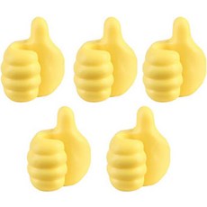 迷你手指掛鉤, 黃色, 5個