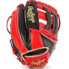 Rawlings MLB 官方認證 Pro Preferred 棒球手套 右投用 GH2PROSNA-BS, 黑色, 猩紅色, 紅色