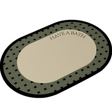 My Daily 橢圓形浴室廚房柔軟矽膠地墊, 綠色, 1個