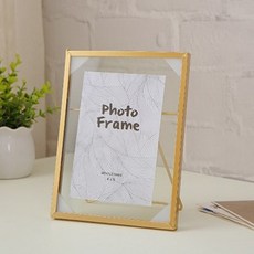 리앤베르 탁상용 심플 사진 포토 미니액자, 골드