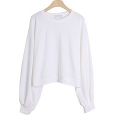 시크블랙 여성용 하도그 박시핏 무지 벌룬 맨투맨 티셔츠 cpt11645k31