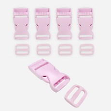 컬러 플라스틱 버클 세트, 핑크, 5세트